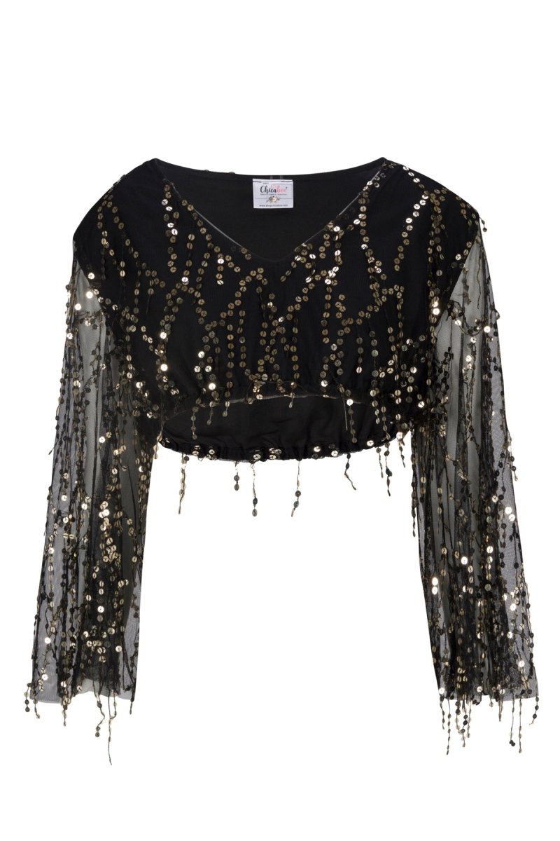 gold fringe crop top
