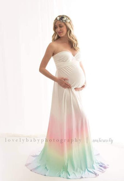 Eternity Maternity Wrap Dress | Rainbow Baby Infinity Gown for Baby Sh Chicaboo Eternity Maternity Wrap Dress | Rainbow Baby Infinity Gown for Baby Sh Chicaboo