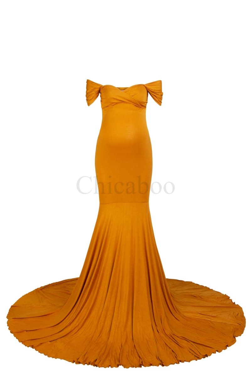 Amber Gold Athena Maternity Photoshoot Gown One-Size - Chicaboo