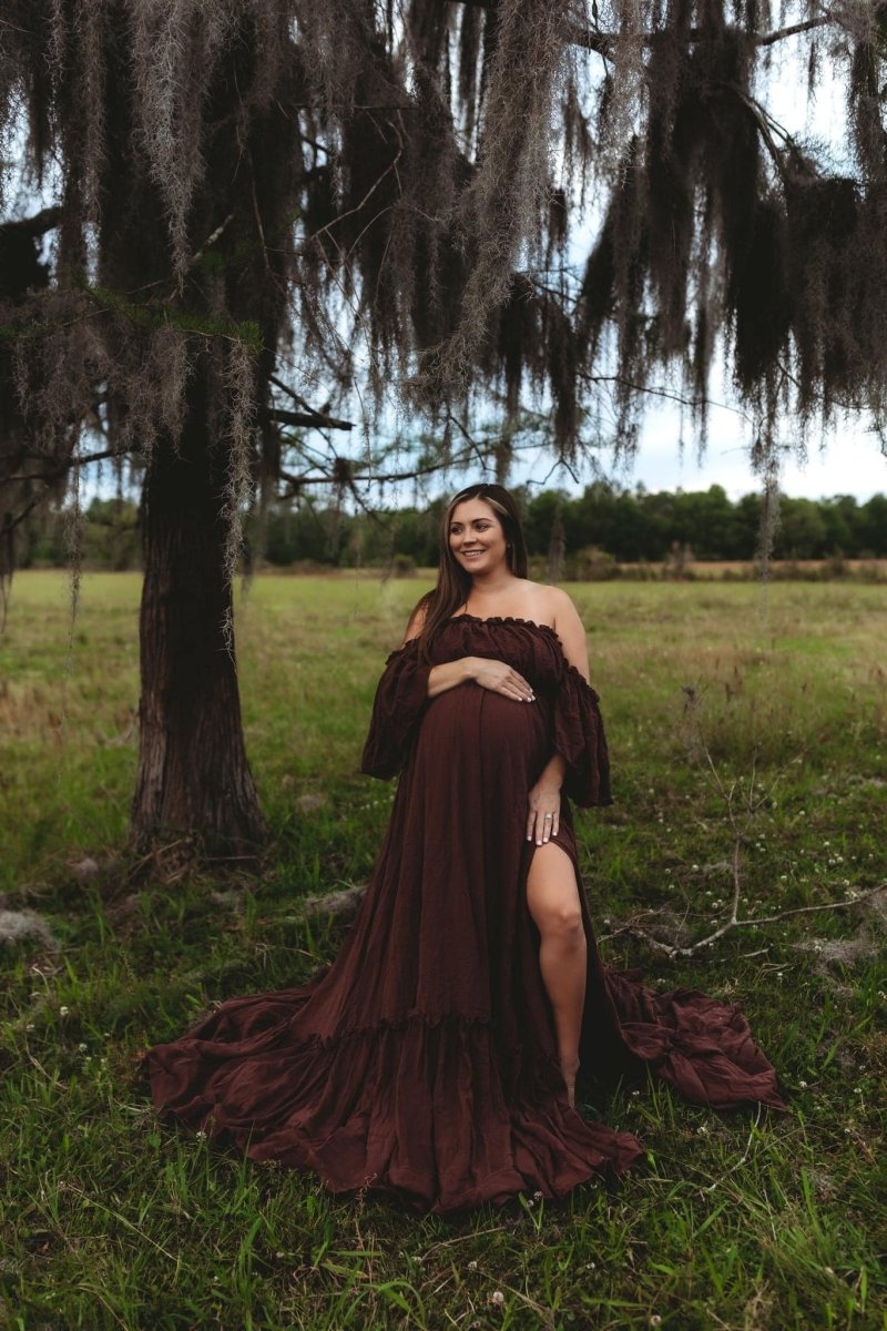 two piece boho maternity dress Daisy 2-Piece Photoshoot Raven Cutout Fuller Bust Patricia Choose Your Fabric Type:Rib Knit 56