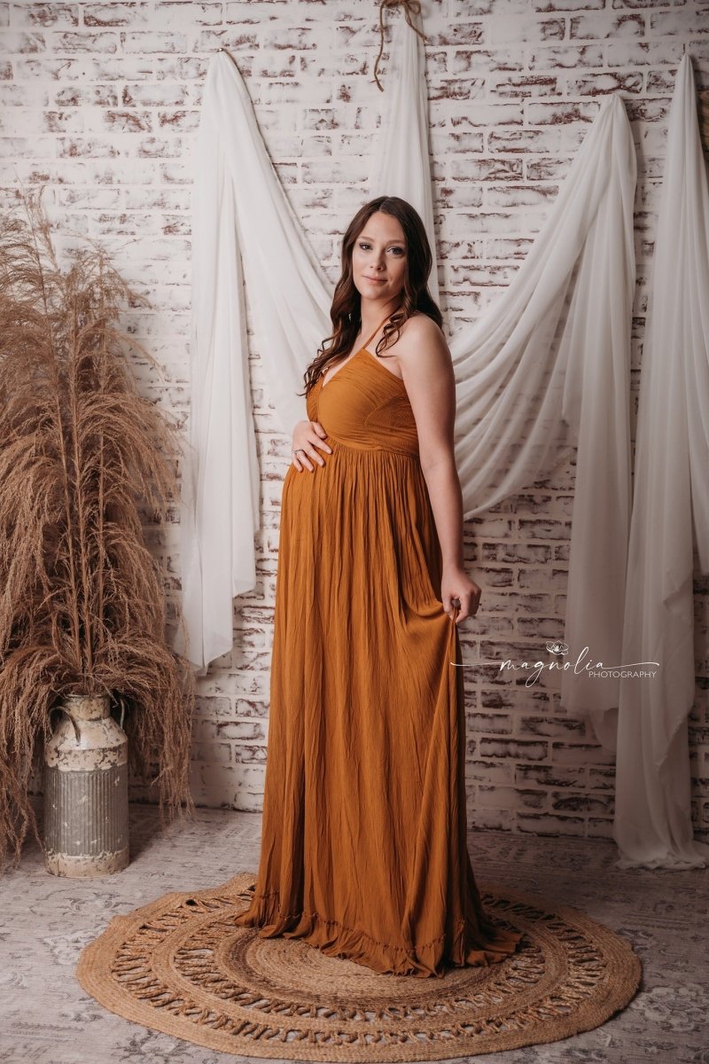 Dijon Rayon Gauze {Hazel} Boho Maternity Gown (Size 4-16) - Chicaboo