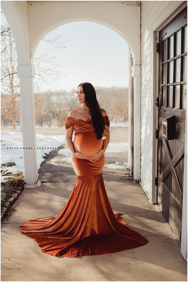 orange velvet maternity dress Burnt Orange Bridesmaid Dress Velvet Size 3X