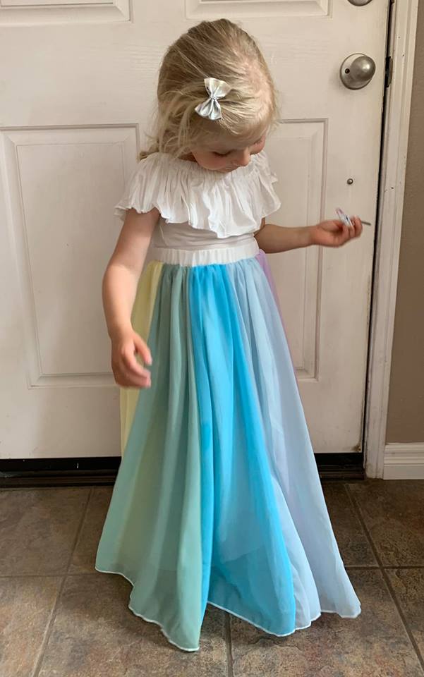 Pastel Rainbow Toddler Skirt | Mini Promise Chiffon Maxi Skirt w/ Lini Chicaboo Pastel Rainbow Toddler Skirt | Mini Promise Chiffon Maxi Skirt w/ Lini Chicaboo