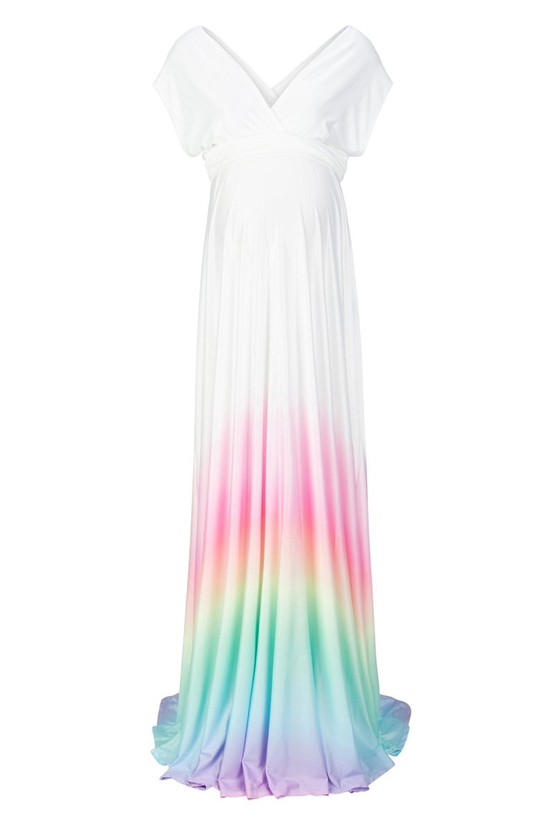 Pastel Rainbow Feather-light™ Poly {Prisma} Infinity Style Wrap Gown - Chicaboo