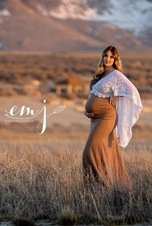 Taupe {Sienna} Strapless Maternity Gown - Chicaboo