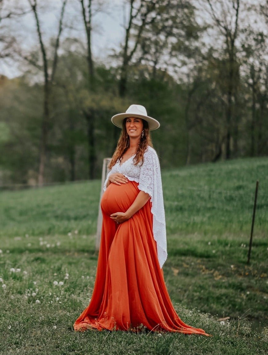 Chiffon Long Maternity Skirt