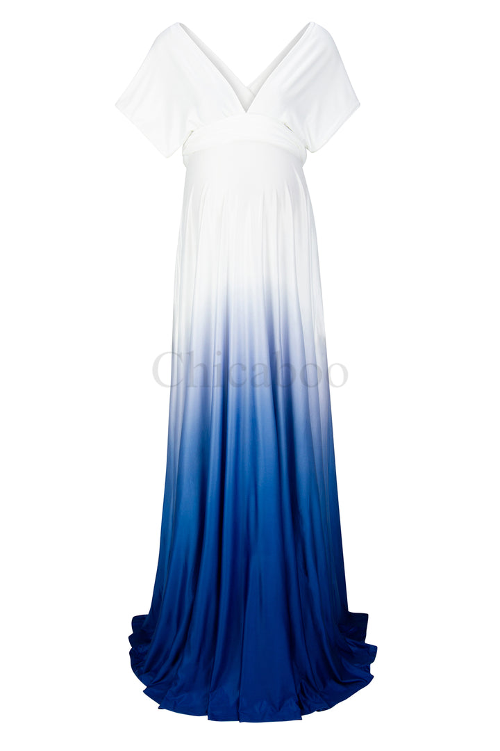 Arctic Ocean Ombre Eternity, Convertible Infinity Style Maternity Gown One-Size