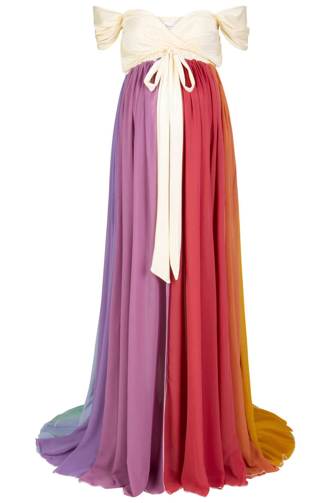 Set Athena Crop top Cream & Fall Rainbow {Miracle} Tie Skirt