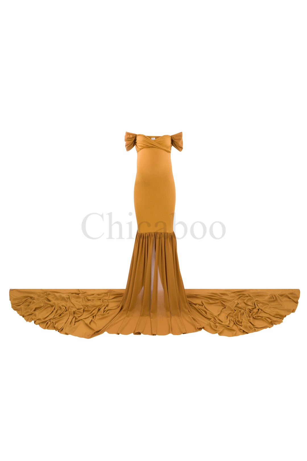Amber Gold Monroe Maternity Gown with tossing train One-Size