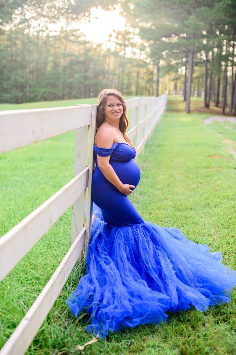 Ariel 2-Piece Maternity Photoshoot Dress | Royal Blue Jersey Top & Con Chicaboo Ariel 2-Piece Maternity Photoshoot Dress | Royal Blue Jersey Top & Con Chicaboo