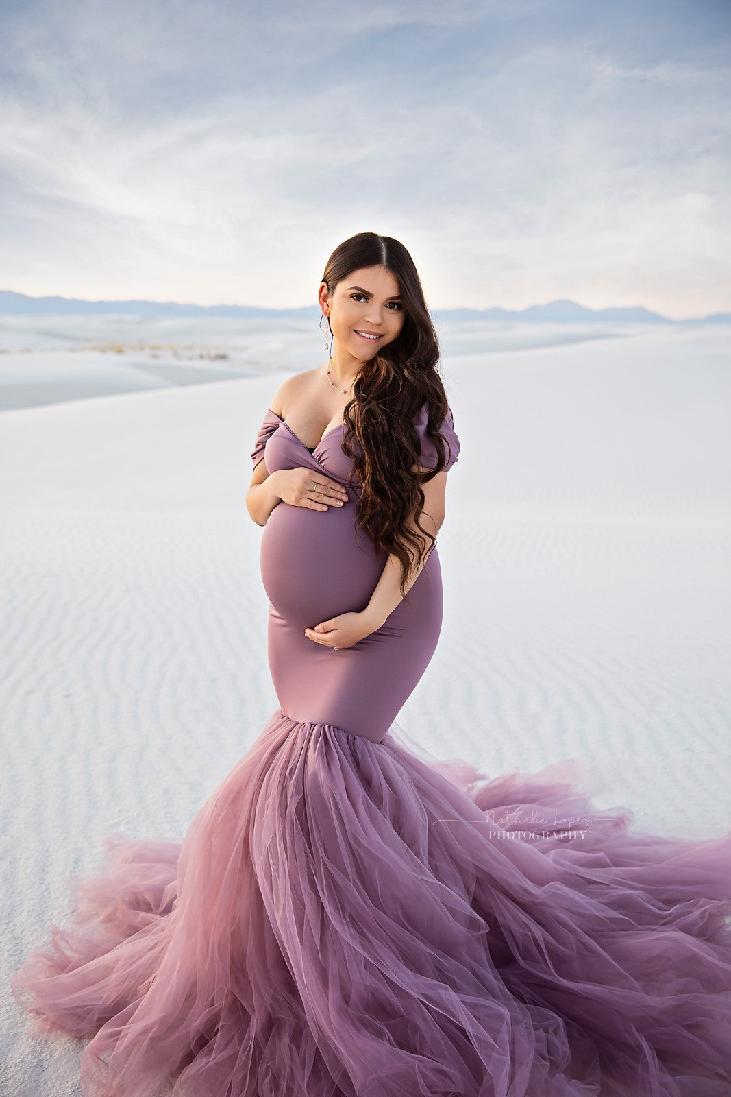 Smokey Amethyst Ariel Maternity Photoshoot Dress Onesize