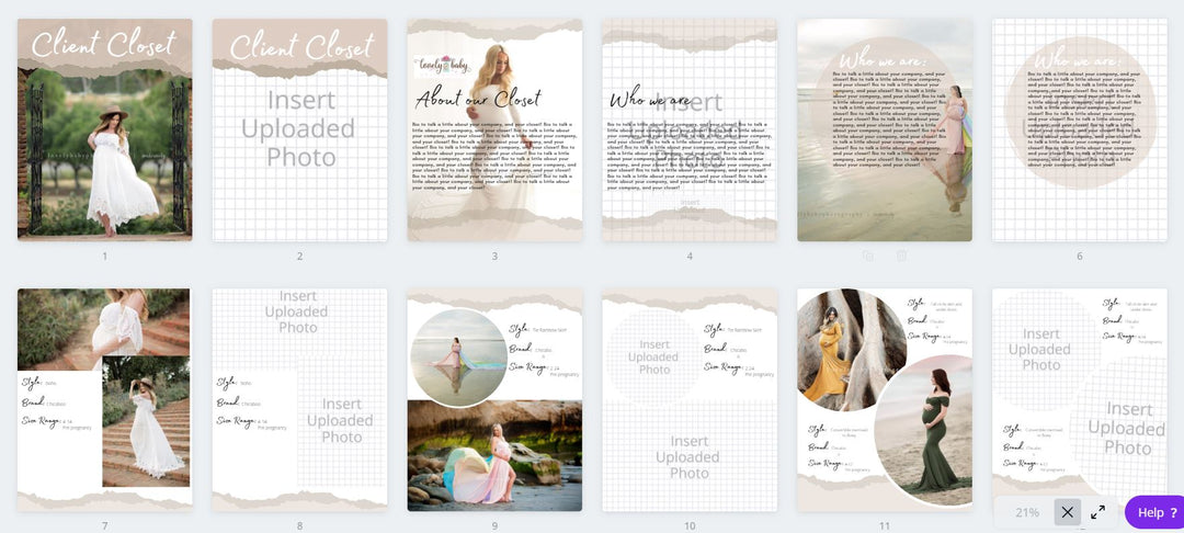 Client Closet Wadrobe Template for Photographers marketing and social media