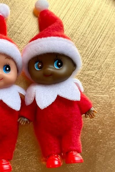 Elfkins™ Mini Posable Christmas Elf • Baby Elf • Elf Mini • Stocking Stuffer Choose Skintone - Chicaboo