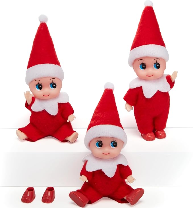 Elfkins™ Mini Posable Christmas Elf • Baby Elf • Elf Mini • Stocking Stuffer | Choose Style - Chicaboo