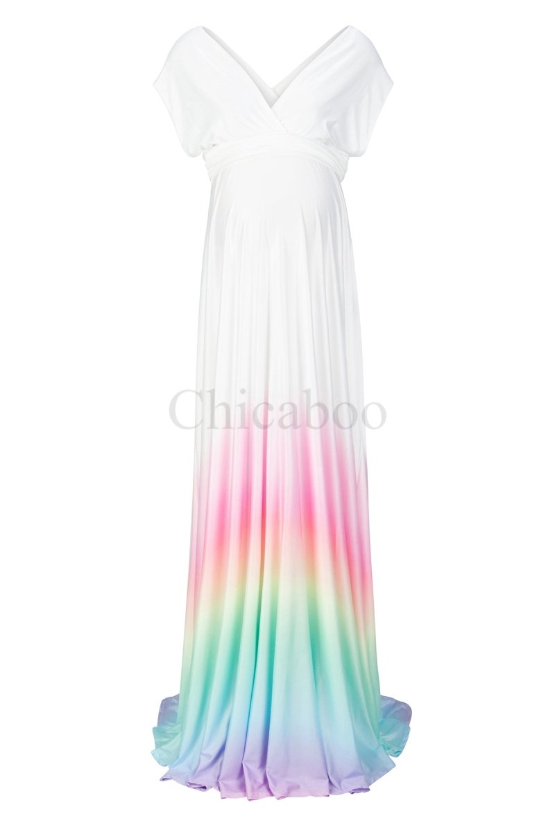 Eternity Maternity Wrap Dress | Rainbow Baby Infinity Gown for Baby Shower, Convertible, One Size - Chicaboo