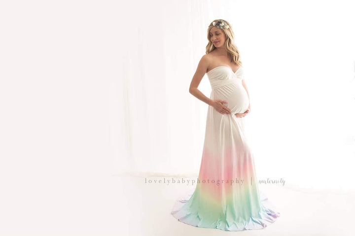 Eternity Maternity Wrap Dress | Rainbow Baby Infinity Gown for Baby Shower, Convertible, One Size - Chicaboo