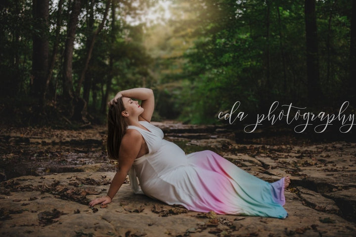 Eternity Maternity Wrap Dress | Rainbow Baby Infinity Gown for Baby Shower, Convertible, One Size - Chicaboo