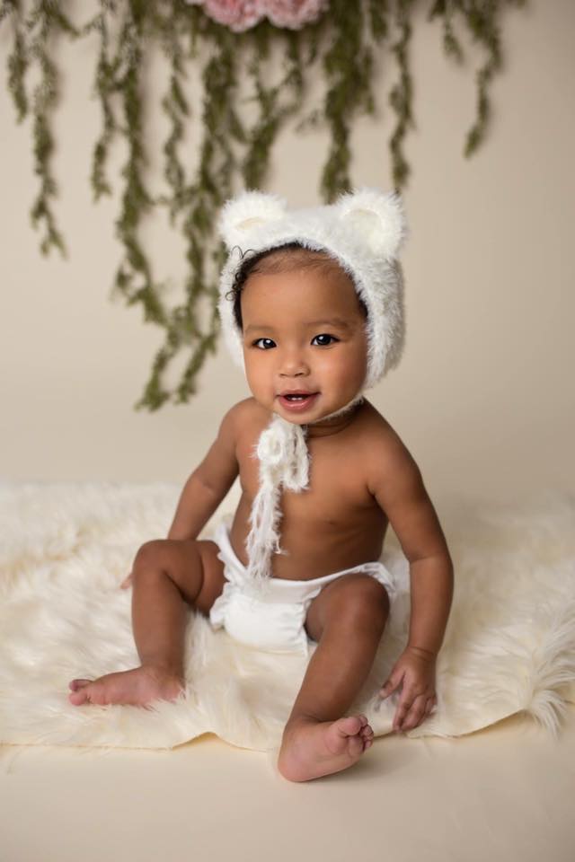 Fluffy Sitter Bear Bonnet | Beige, Pink, or Cream Infant Fuzzy Cub Photo Prop - Chicaboo