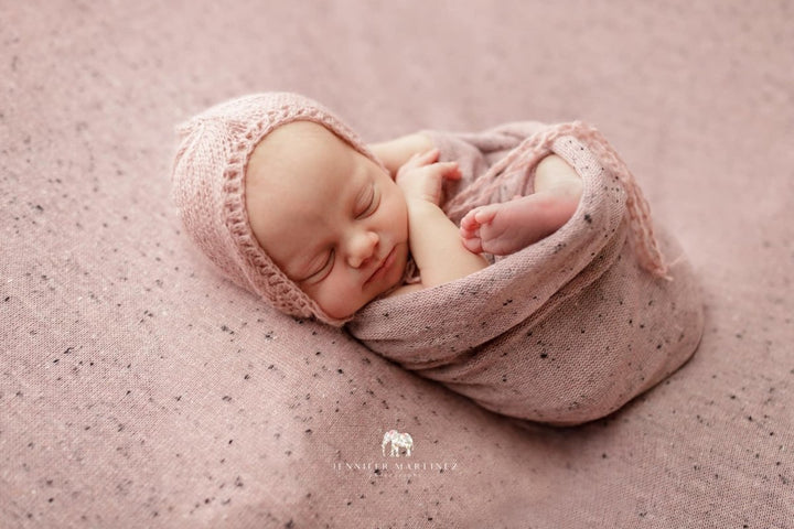 Freckle Knit Beanbag Fabric | Rosegold or Dusty Lavender Textured Newborn Posing backdrop - Chicaboo