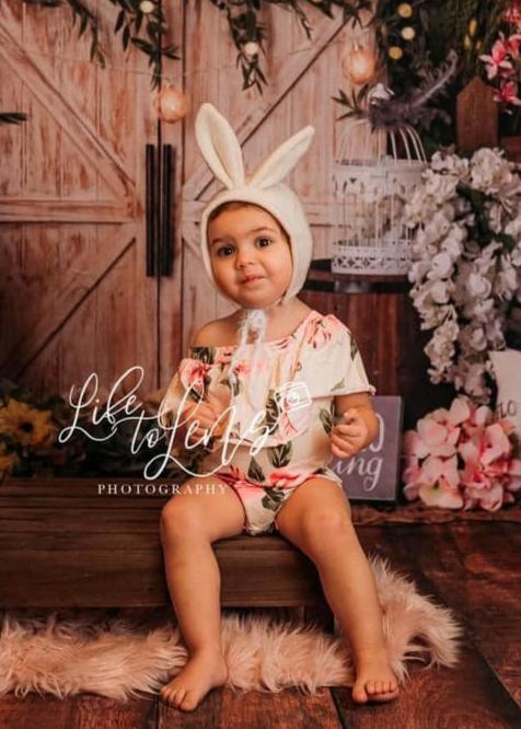 Infant Bunny Bonnet | Cream Rabbit Easter Hat Sitter Photo Prop - Chicaboo