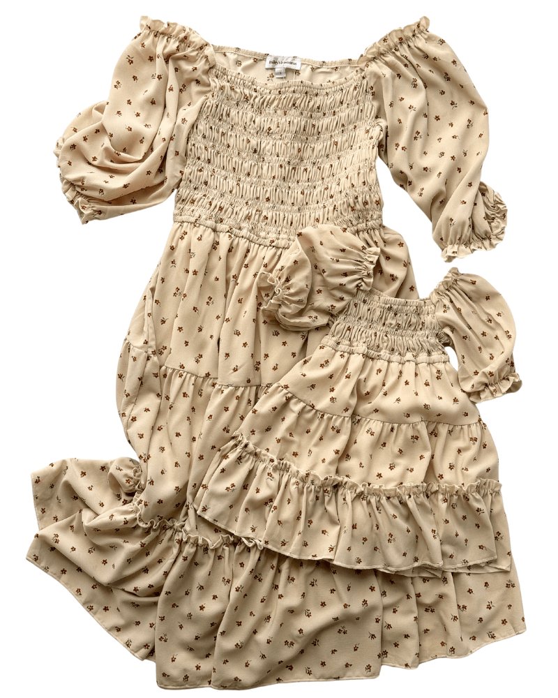 Katherine Dress - Brown Floral - Chicaboo