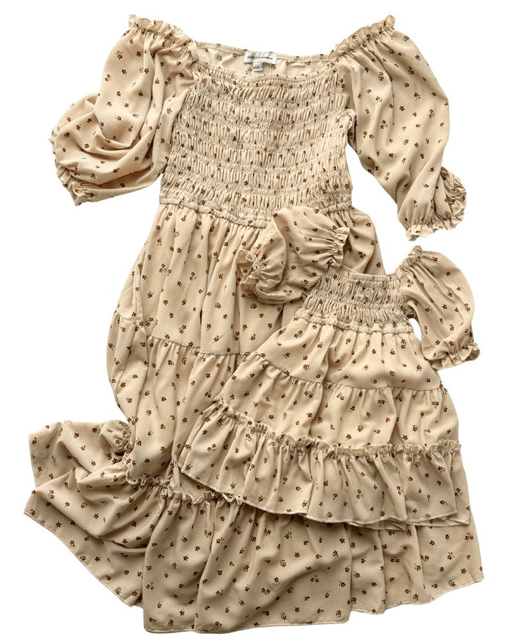 Katherine Dress - Brown Floral - Chicaboo