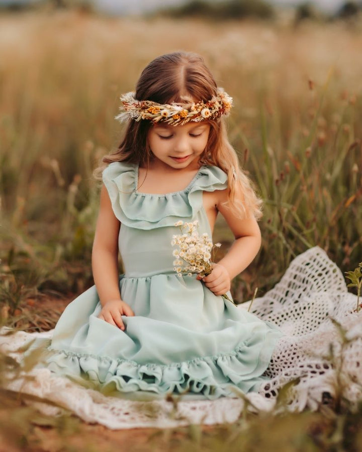 Nellie Ruffle Maxi Dress - Sage - Chicaboo