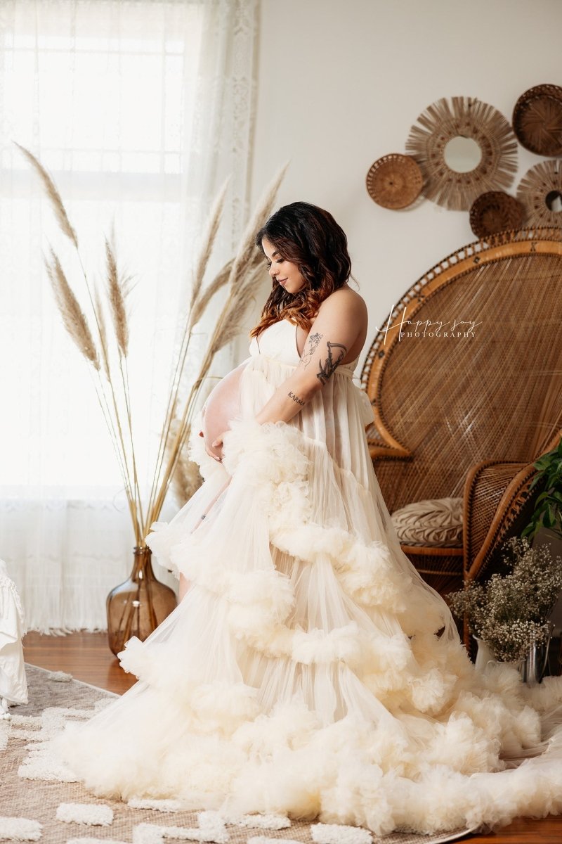 Shae Tulle Couture Maternity Gown with Bolero - Chicaboo