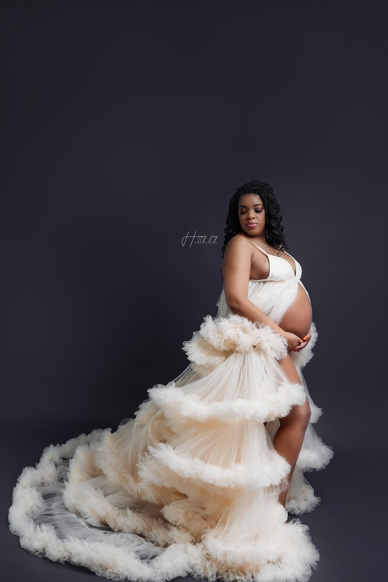 Shae Tulle Couture Maternity Gown with Bolero - Chicaboo