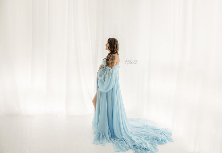 Wren Chiffon Gown, Corset back with extended train - Chicaboo