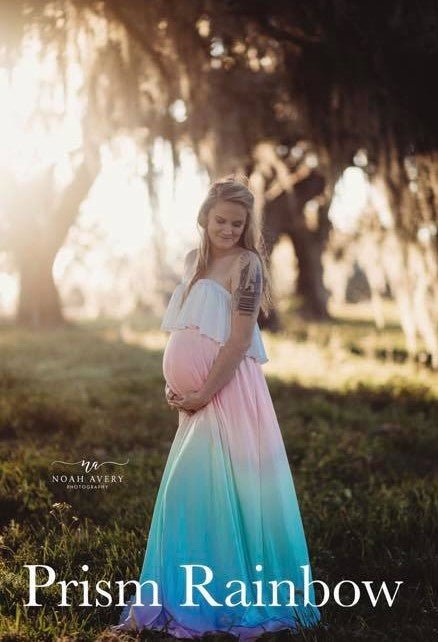 Rainbow Bliss Maternity Photoshoot Dress - Moms wardrobe