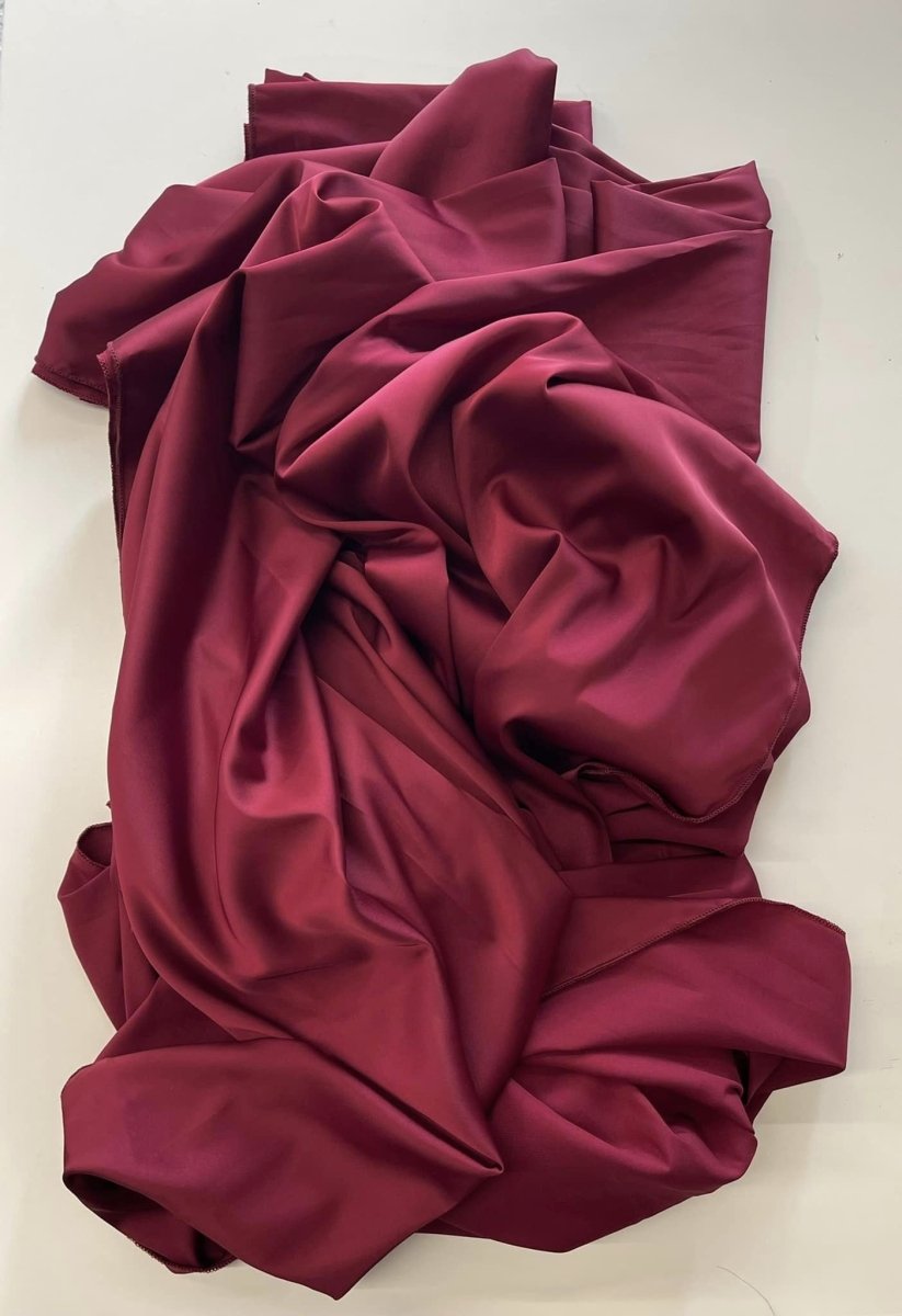 5 Yards Silky Drape Fabric in Cranberry (sewn edges) - Chicaboo