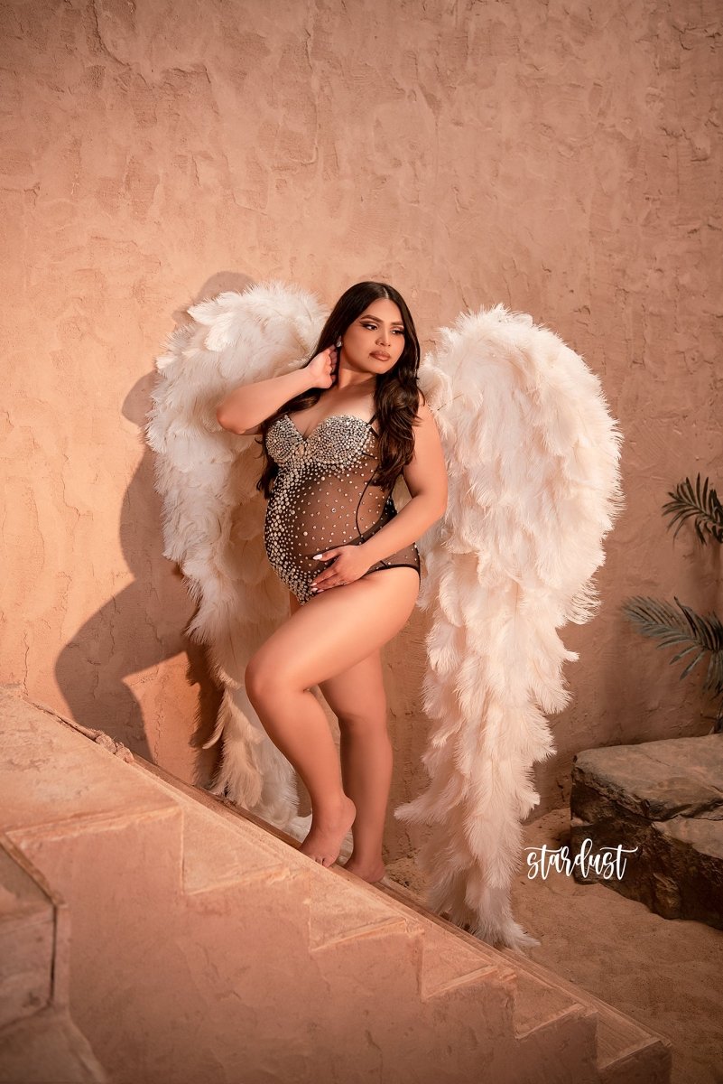 Adult Size Couture Angel Wings Warm White (Foldable) - Chicaboo
