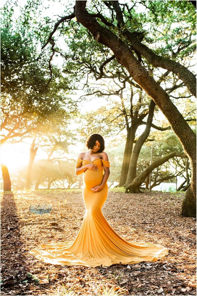 Amber Gold Athena Maternity Photoshoot Gown One-Size