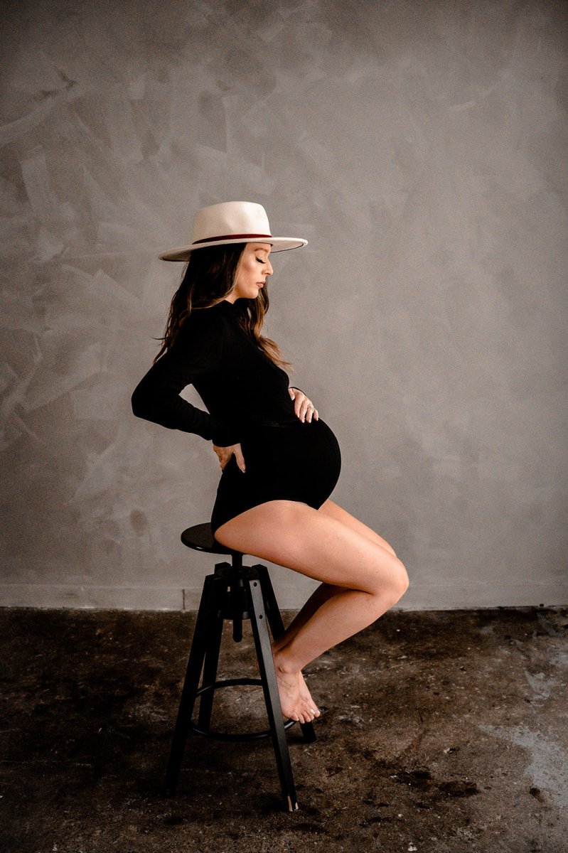 Rhinestone Women Maternity Photography Bodysuit Crystal Stretchy Pearl  Pregnant