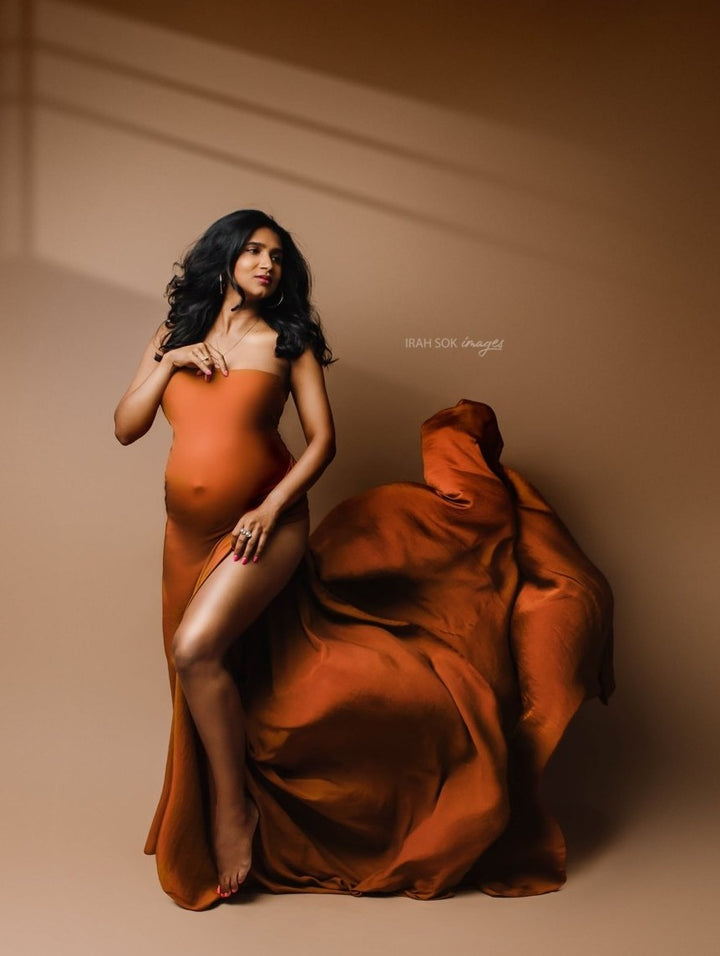 Cinnamon Color 5 Yards Silky Finished Edges Drape Tossing Fabric - Chicaboo