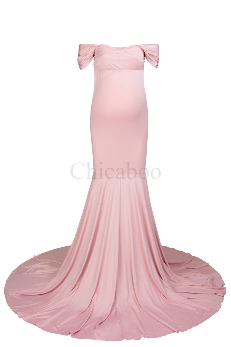 Dusty Pink Athena Maternity Photoshoot Gown One-Size - Chicaboo