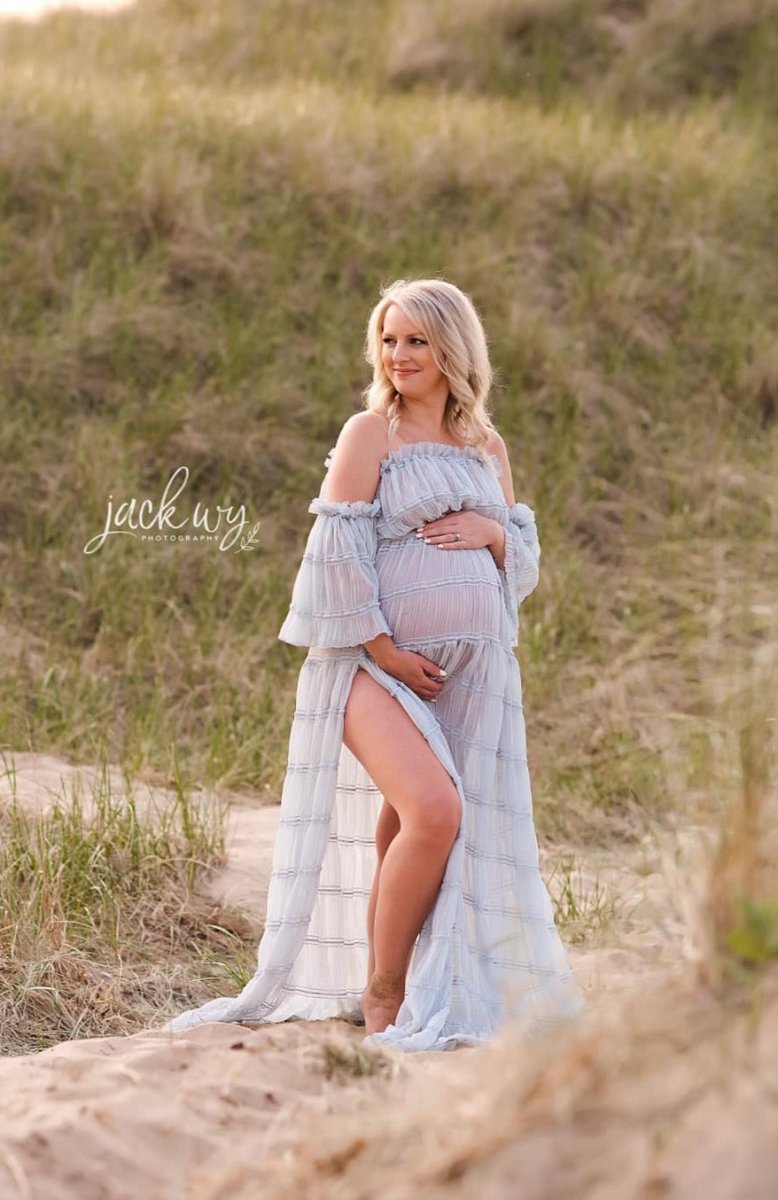 two piece boho maternity dress Blossom Top + InnerLight Skirt Set