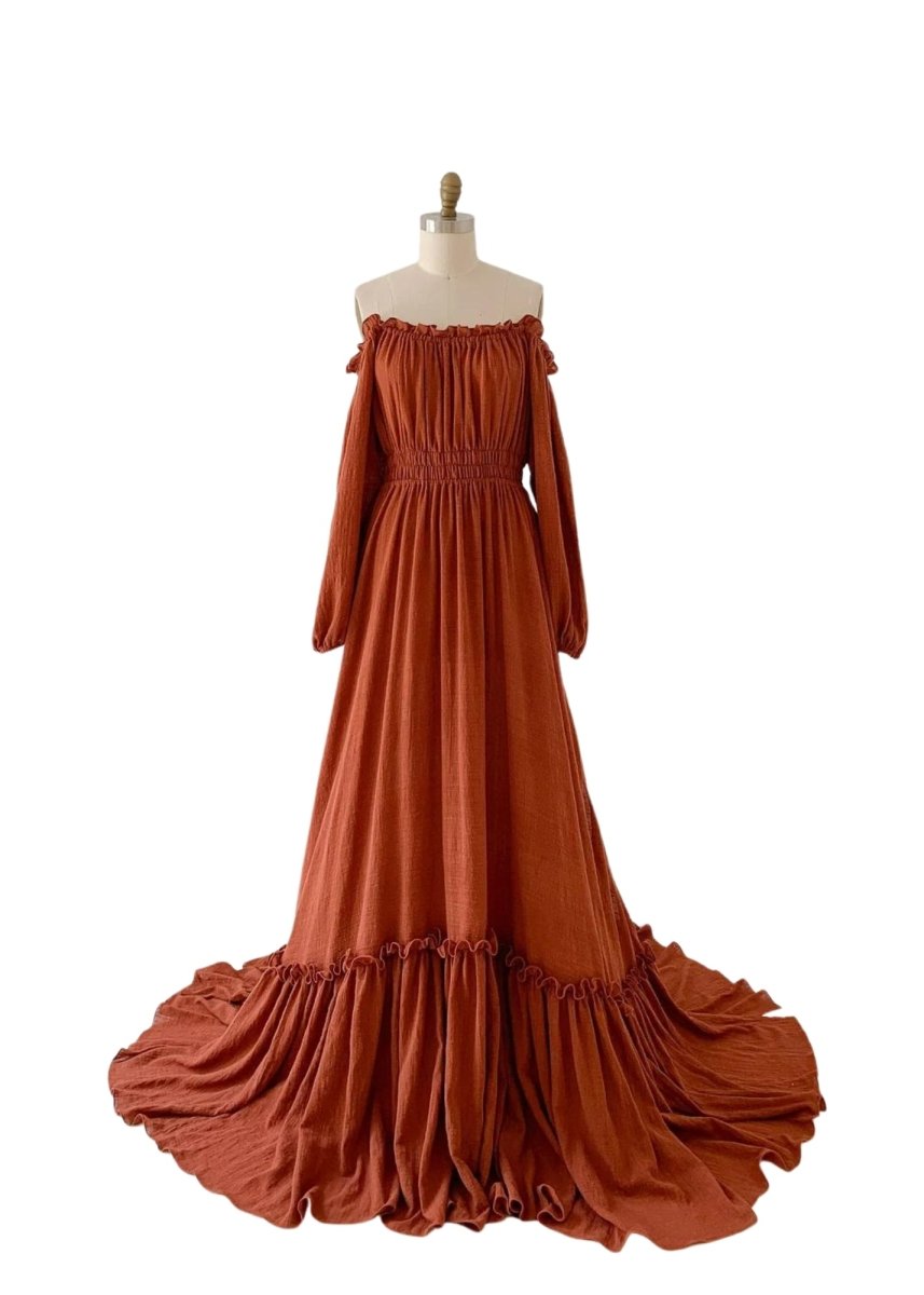 Eve Gown in Rust. Fits Almost Everyone (suggested size 4-22+) - Chicaboo