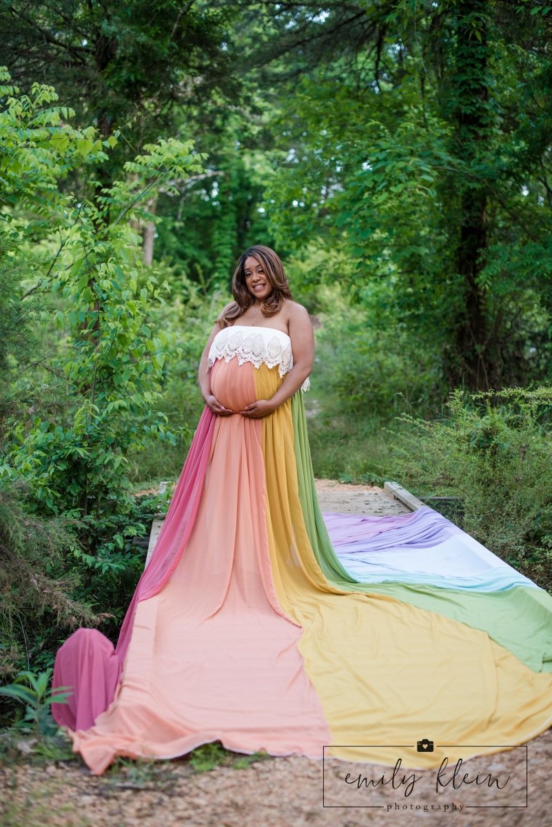 Fall Rainbow Chiffon {Promise} Maternity Overbelly Skirt - Chicaboo