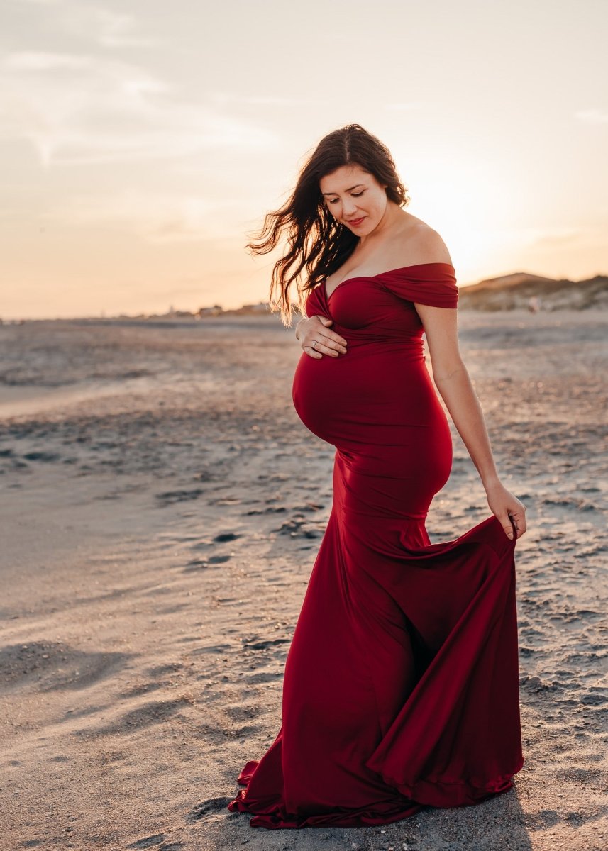 Garnet Athena Maternity Photoshoot Gown One-Size - Chicaboo