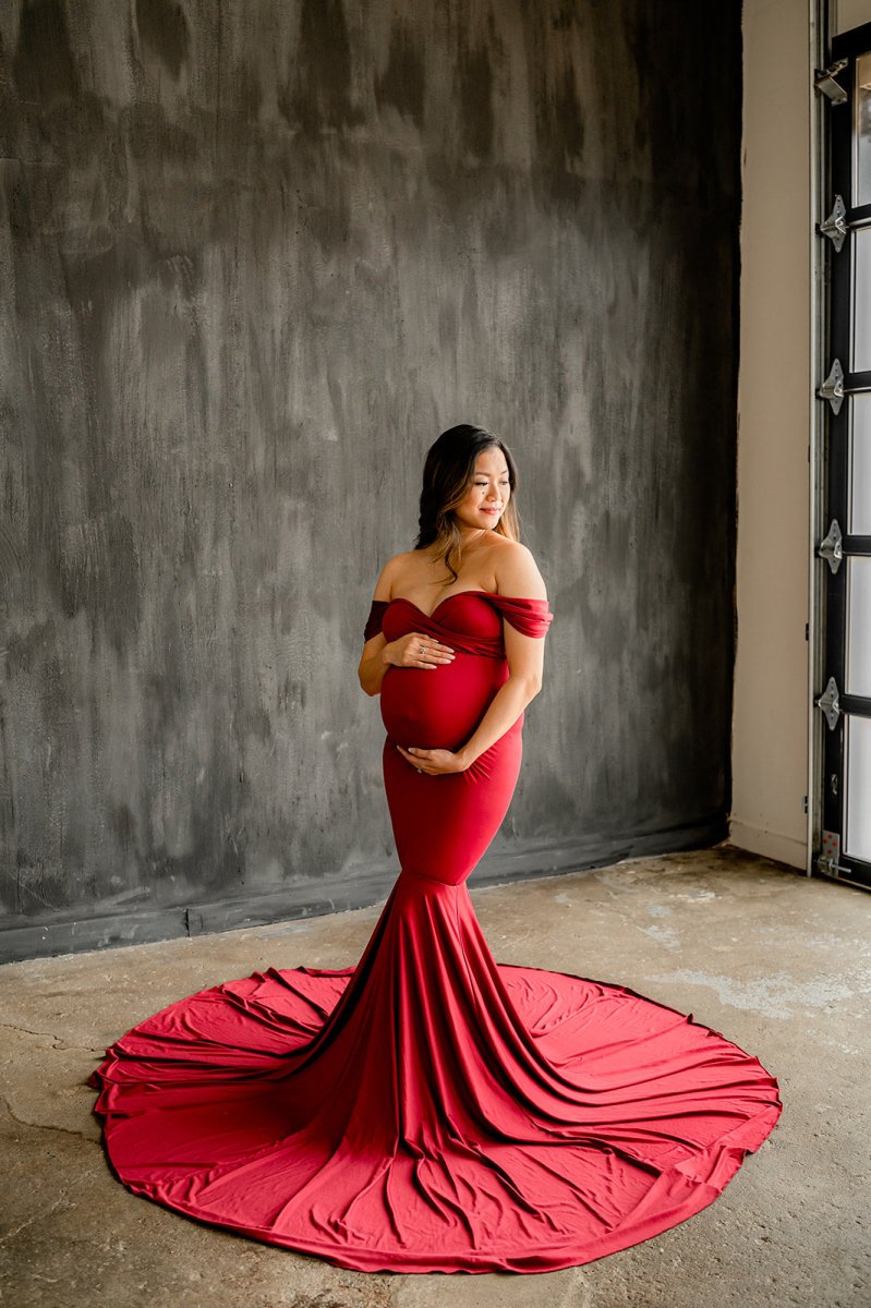 Garnet Athena Maternity Photoshoot Gown One-Size - Chicaboo