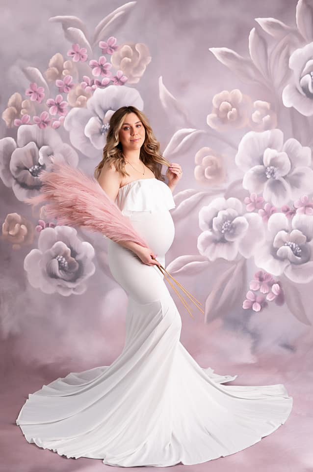 Terra Cotta Rose Chiffon Full Circle Maternity Skirt One-Size