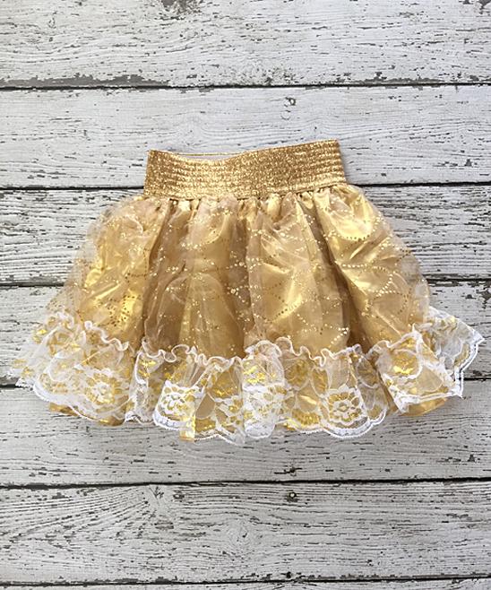 Gold Glitter Skirt (Choose Size) - Chicaboo