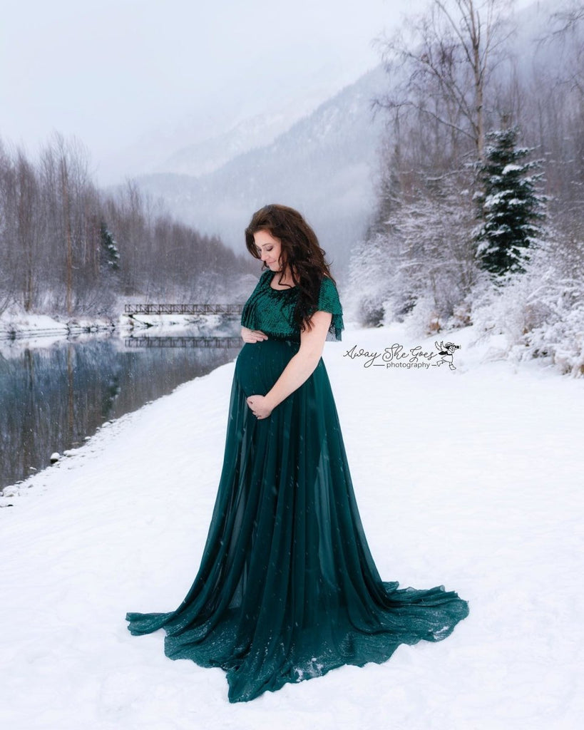 Chiffon Long Maternity Skirt
