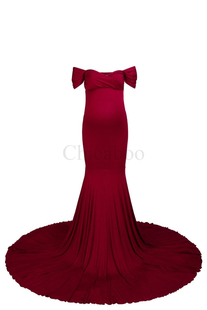 Merlot Monroe Maternity Gown with tossing train One-Size - Chicaboo