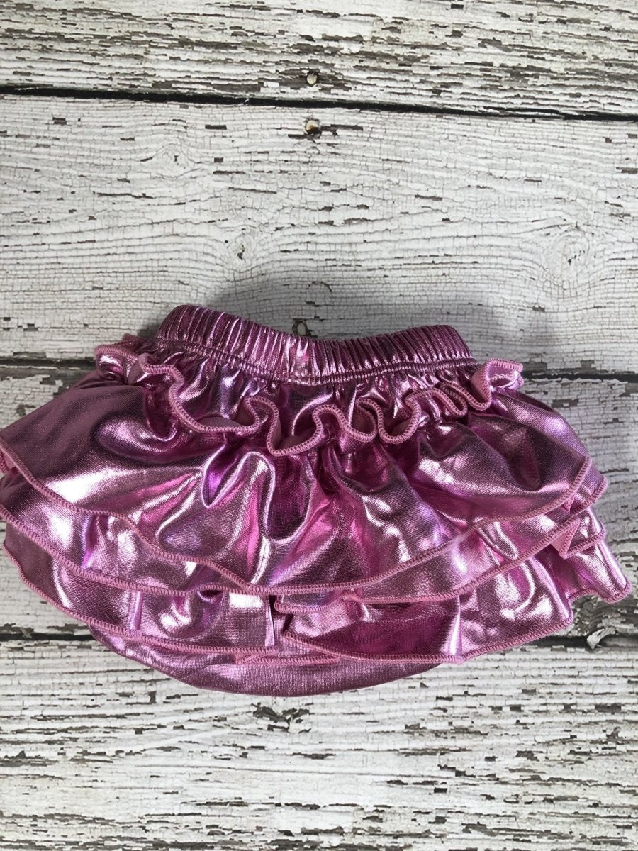 Metallic Bloomer- Ruffle Butt - Pink - Chicaboo