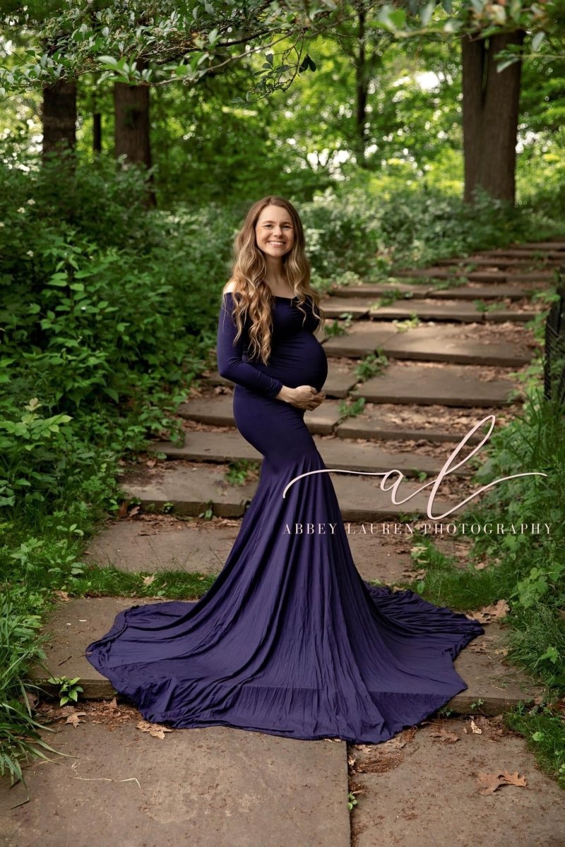 Midnight Navy Signature Jersey {Serena} Maternity Gown - Chicaboo