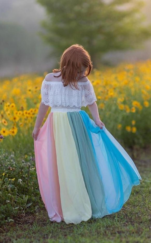 Pastel Rainbow Chiffon with lining {Mini Promise} Rainbow Skirt ONLY ...