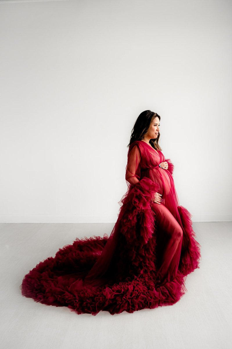 maternity dress robe Lace Maternity Robe: Vintage Vibe Bohemian Pregnancy Gown for photo shoot